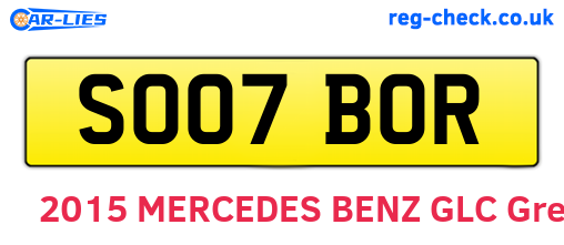 SO07BOR are the vehicle registration plates.