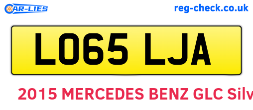 LO65LJA are the vehicle registration plates.