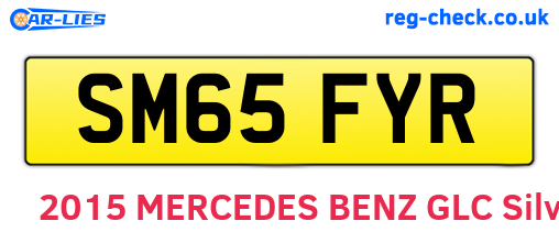 SM65FYR are the vehicle registration plates.