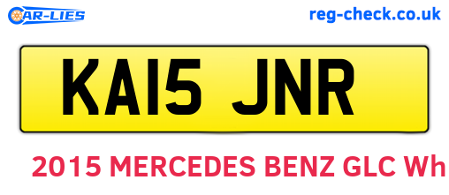 KA15JNR are the vehicle registration plates.