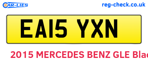 EA15YXN are the vehicle registration plates.