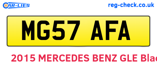 MG57AFA are the vehicle registration plates.