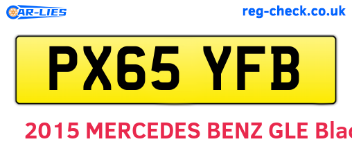 PX65YFB are the vehicle registration plates.