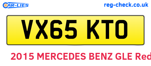 VX65KTO are the vehicle registration plates.