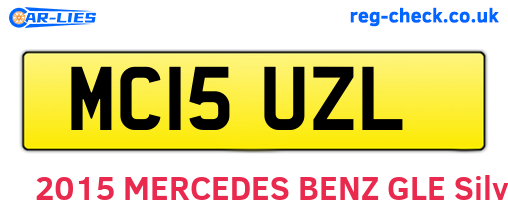 MC15UZL are the vehicle registration plates.
