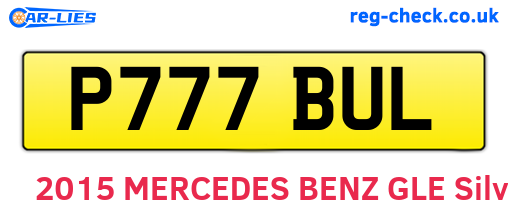 P777BUL are the vehicle registration plates.