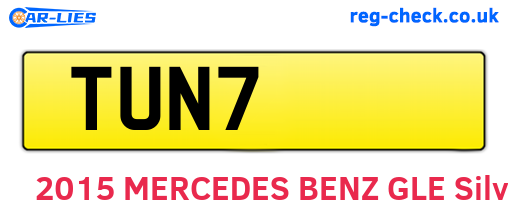 TUN7 are the vehicle registration plates.
