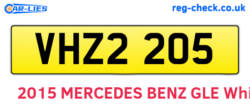 VHZ2205 are the vehicle registration plates.