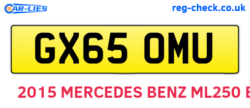 GX65OMU are the vehicle registration plates.