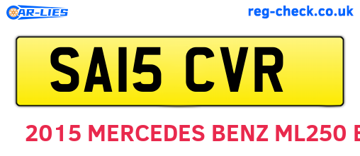 SA15CVR are the vehicle registration plates.