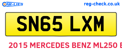 SN65LXM are the vehicle registration plates.