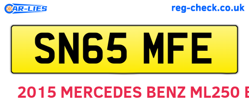 SN65MFE are the vehicle registration plates.