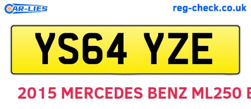 YS64YZE are the vehicle registration plates.
