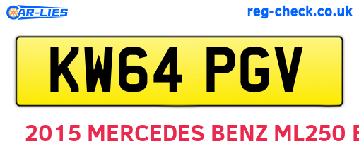 KW64PGV are the vehicle registration plates.