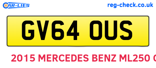 GV64OUS are the vehicle registration plates.