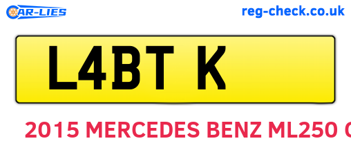 L4BTK are the vehicle registration plates.