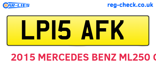 LP15AFK are the vehicle registration plates.