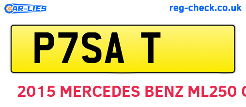 P7SAT are the vehicle registration plates.