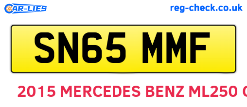 SN65MMF are the vehicle registration plates.