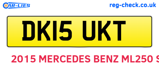 DK15UKT are the vehicle registration plates.