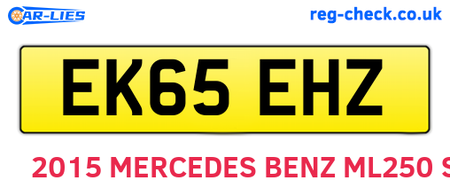 EK65EHZ are the vehicle registration plates.