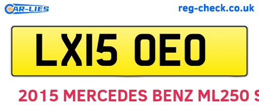 LX15OEO are the vehicle registration plates.