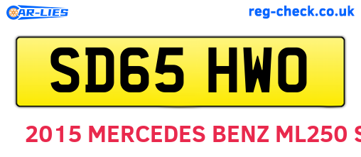 SD65HWO are the vehicle registration plates.