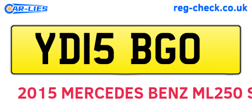 YD15BGO are the vehicle registration plates.