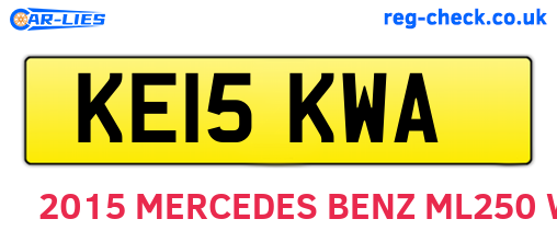 KE15KWA are the vehicle registration plates.