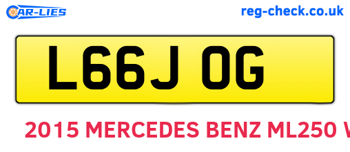 L66JOG are the vehicle registration plates.