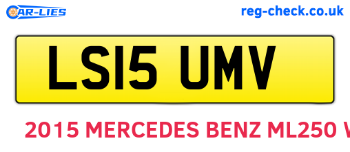 LS15UMV are the vehicle registration plates.