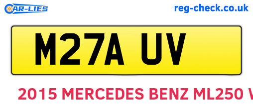 M27AUV are the vehicle registration plates.