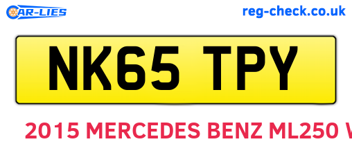 NK65TPY are the vehicle registration plates.