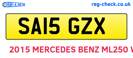 SA15GZX are the vehicle registration plates.