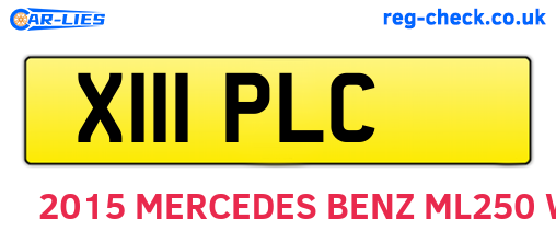 X111PLC are the vehicle registration plates.