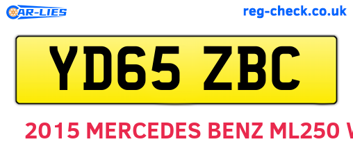 YD65ZBC are the vehicle registration plates.