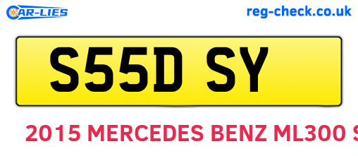 S55DSY are the vehicle registration plates.