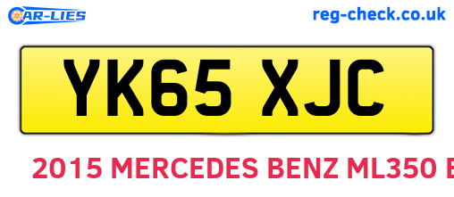 YK65XJC are the vehicle registration plates.