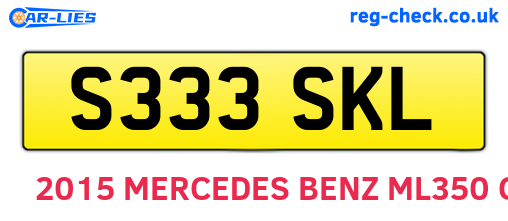 S333SKL are the vehicle registration plates.
