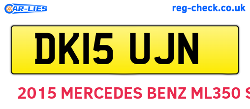 DK15UJN are the vehicle registration plates.