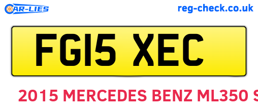 FG15XEC are the vehicle registration plates.
