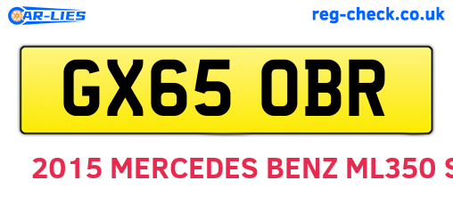 GX65OBR are the vehicle registration plates.