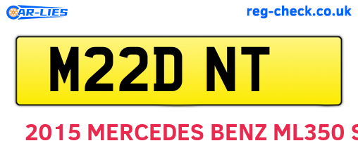 M22DNT are the vehicle registration plates.