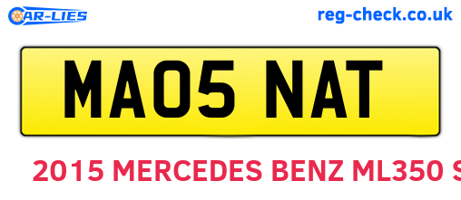 MA05NAT are the vehicle registration plates.