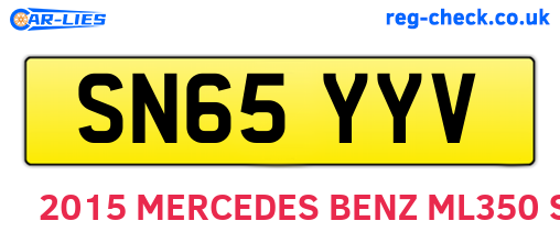SN65YYV are the vehicle registration plates.