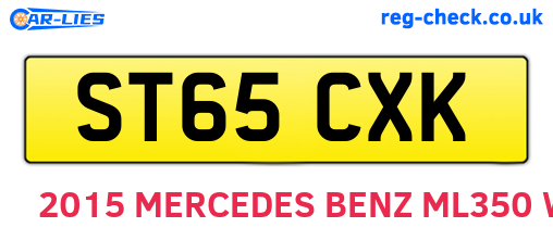ST65CXK are the vehicle registration plates.