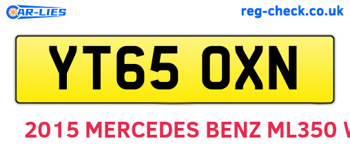 YT65OXN are the vehicle registration plates.