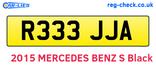 R333JJA are the vehicle registration plates.