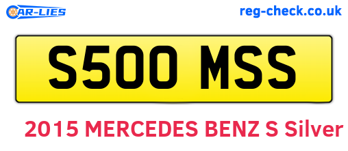 S500MSS are the vehicle registration plates.
