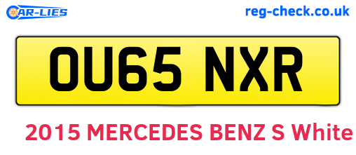 OU65NXR are the vehicle registration plates.